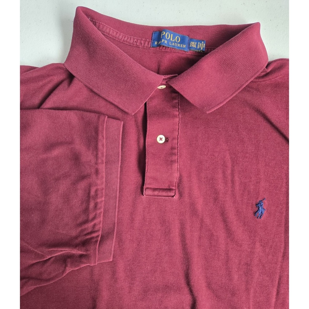 Polo Ralph Lauren Men's 2XLT Maroon Soft Lightweight Cotton‎ Short Sleeve Polo